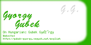 gyorgy gubek business card